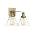 thumbnail image 3 of Drake 2-Light Bathroom Vanity Light in Warm Brass, 3 of 5