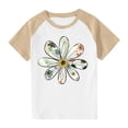 thumbnail image 1 of RXIRUCGD 2025 Vêtements d'Été pour Enfants Tout-Petits Garçons Filles Mode Mignon Col Rond Imprimé Manches Courtes Haut, 1 of 7