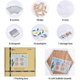 thumbnail image 5 of Cork Bulletin Board Hexagon 4 Pack, Small Framed Corkboard Tiles for Wall, Thick Decorative Display Boards for Home Office Decor, School Message Board with 16 Push Pin Wood Clips, 5 of 9
