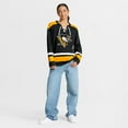thumbnail image 3 of Women's Fanatics  Black Pittsburgh Penguins Icing Long Sleeve Lace Up Sweatshirt, 3 of 7