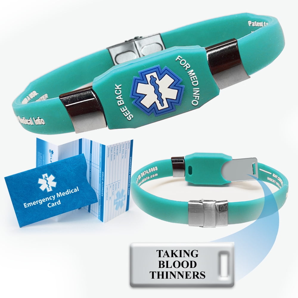 "Taking Blood Thinners" ELITE Medical Alert ID Bracelet. Choose Color