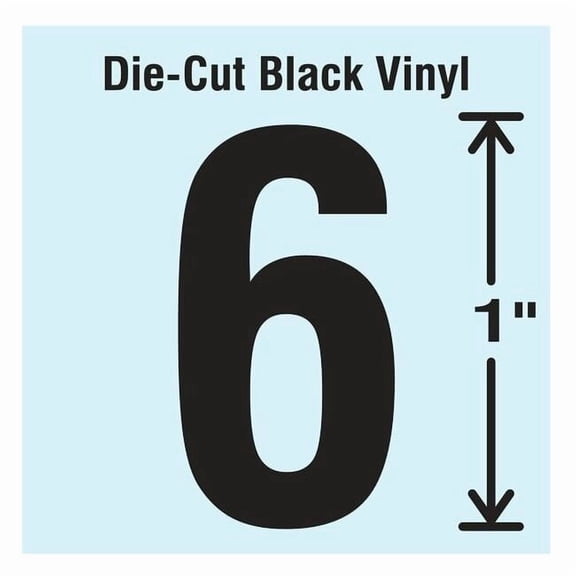 Stranco Die Cut Number Label, 6, 10 Cards,PK10 DBV-1-6-10