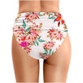thumbnail image 3 of HXWCHs Mid Rise Briefs Swimwear for Women Summer Printed Waist-Length Pleated Beach Swim Trunks with Double Layered Triangle Design Lightweight Quick-Dry Beach Bottoms XL Beige, 3 of 5