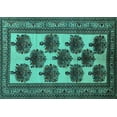 thumbnail image 1 of Ahgly Company Indoor Rectangle Oriental Turquoise Blue Industrial Area Rugs, 7' x 10', 1 of 4