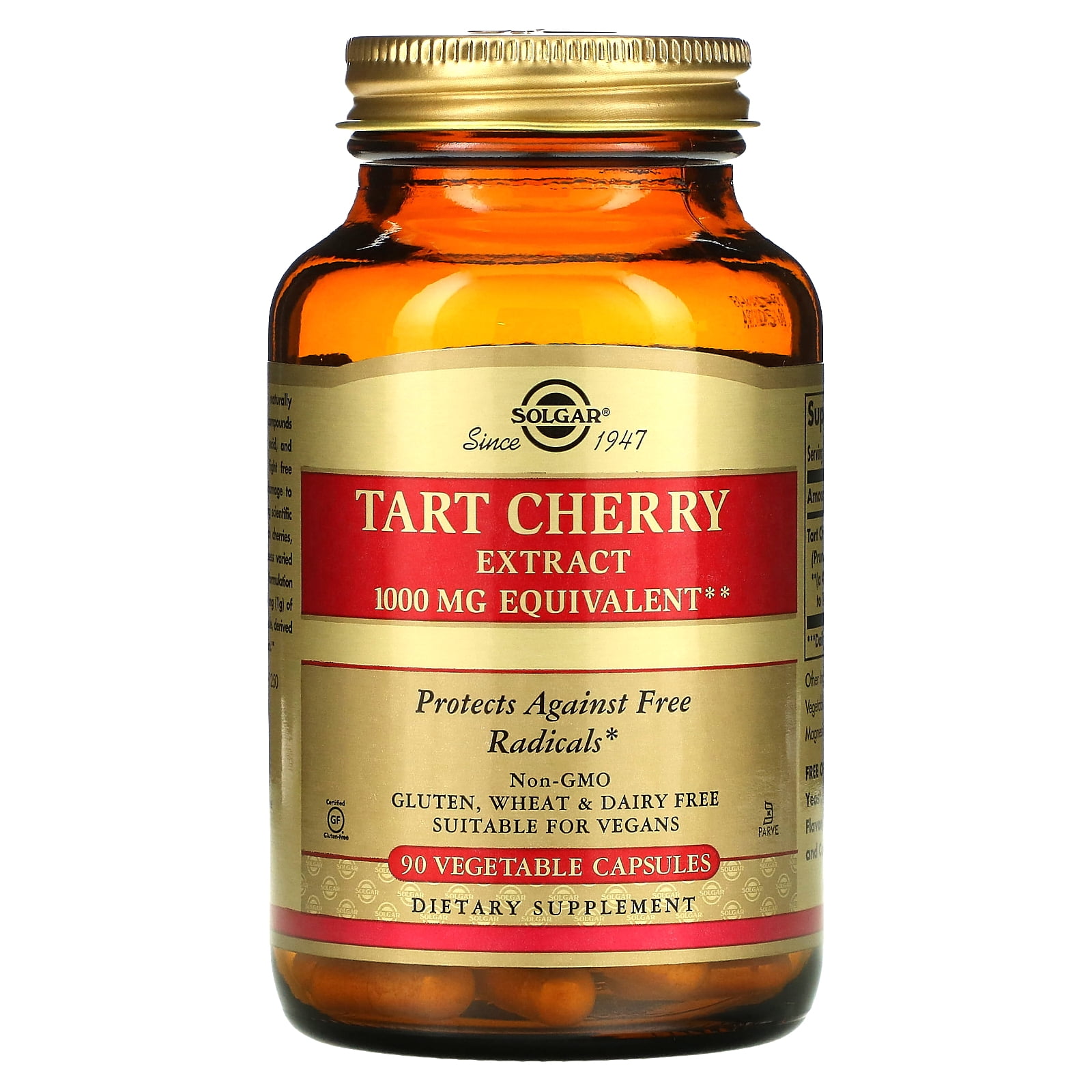 Solgar Tart Cherry Extract, 1,000 mg, 90 Vegetable Capsules