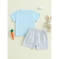 thumbnail image 4 of aturustex Little Boys 2pcs Easter Shorts Outfits 3M 6M 12M 18M 2T 3T Toddler Baby Short Sleeve T-shirt Crew Neck Shirts Rabbit Embroidery Tops Elasticaily Clothes Beachwear for Holiday Party, 4 of 8