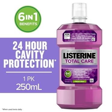 Listerine Total Care Anticavity Fluoride Mouthwash, Fresh Mint, 250 mL