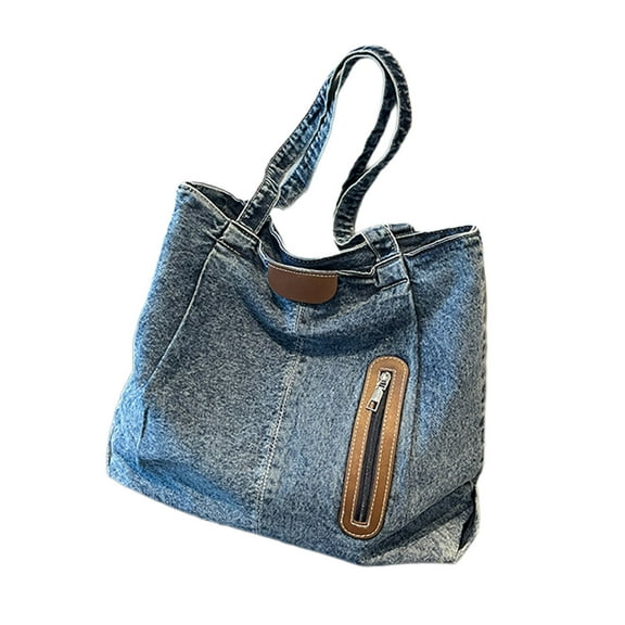 Large Capacity Jeans Handbag for WomenUnique Shopping Bag Casual Handbags Practical Shoulder Bag for Everyday Use