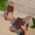thumbnail image 6 of SACFOF Knit Heeled Sandals for Women, Comfortable Fashion Summer Sexy Open Toe Increase Height Slip On Beach Block Heel Slippers for Outdoor Indoor Party, 6 of 6