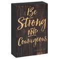 thumbnail image 3 of BE STRONG AND COURAGEOUS Distressed Wood Tabletop Block Plaque, 5" x 3.5", 3 of 5
