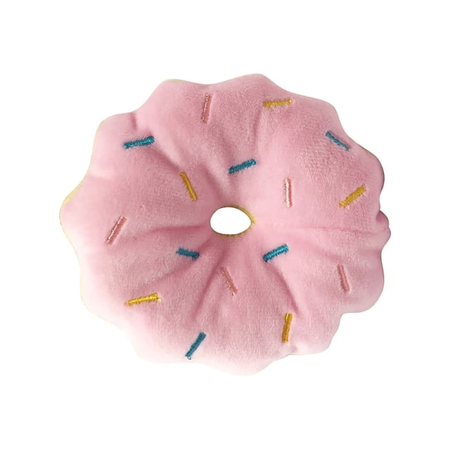 Juguetes de donut para cachorros, juguetes de donut para perros, juguete de peluche para morder, juguete para perros de peluche chirriante, diseño de última generación Jadeshay A