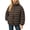 Coffee, variant on Girls Stand Collar Zip Puffer Jacket Side Hand Pockets Windproof Warm Lightweight Winter School Outdoor Camping Travel Outer Coat for Kids