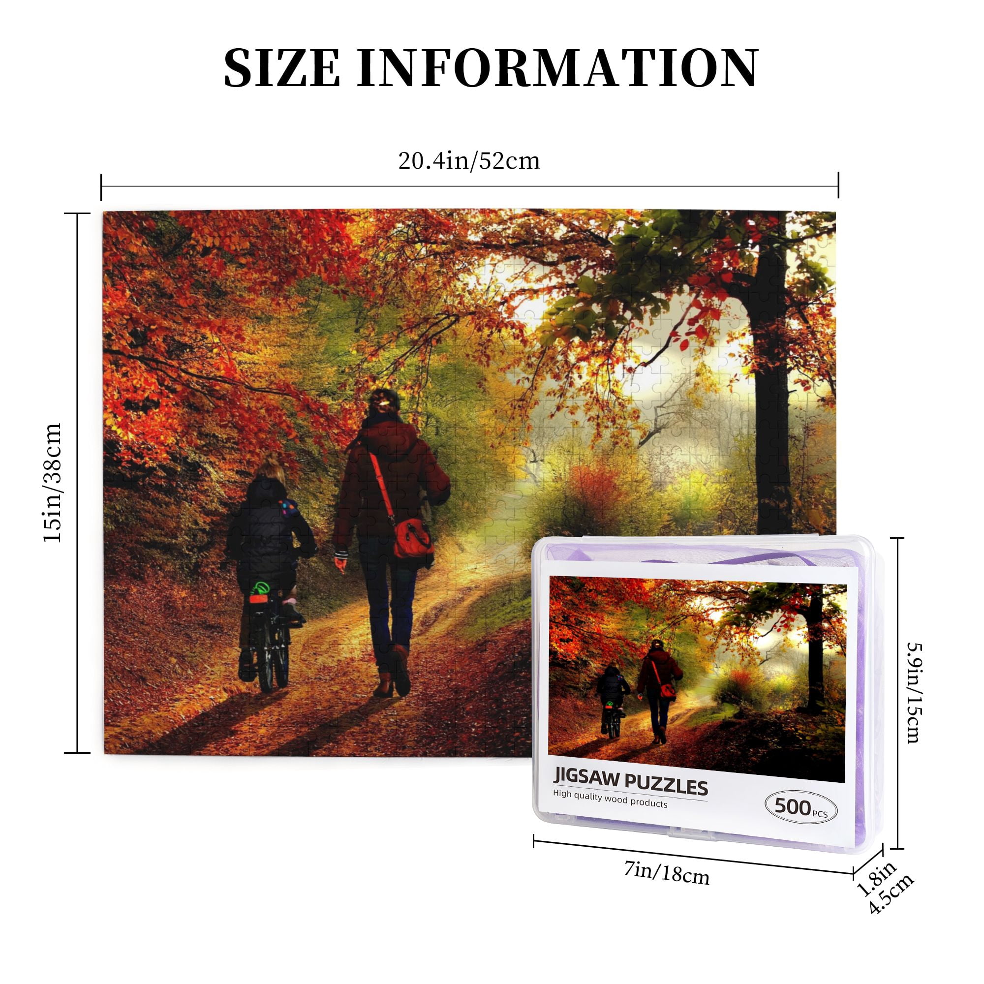 Custom Wooden Jigsaw Puzzle 500 Pieces - Personalized Photo Gift for Mother's Day, Father's Day, Birthdays, Weddings, and Christmas.