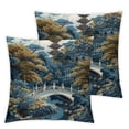 thumbnail image 2 of Nawypu 2 Pack, Chinese Style Blue and White Porcelain Decorative Pillow Covers Blue Chinoiserie Temple Throw Pillow Case Cushion Cover for Couch, Indoor Outdoor Decorations Home Decor, 2 of 6