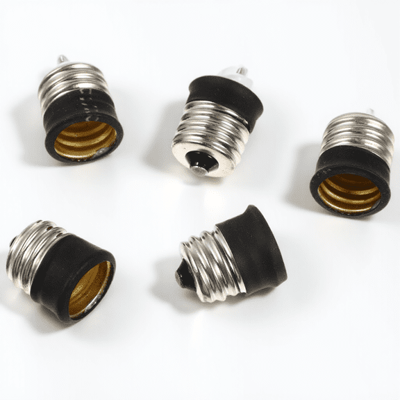 ETHZZLE 5-Pack E17 to E14 Lamp Base Socket Adapters, Assorted Colors, Practical Light Bulb Converter
