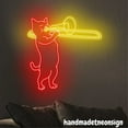 thumbnail image 5 of Handmadetneonsign Cat Playing Trombone Neon Sign, Cute Cat Wall Art, Trombone Music Home Wall Decor 039554, 5 of 5
