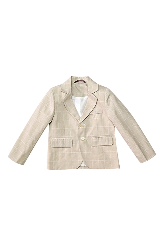 Toddler Jackets, Boy's Solid Color British Piano Host Performance Costume Suit Jacket Khaki,150