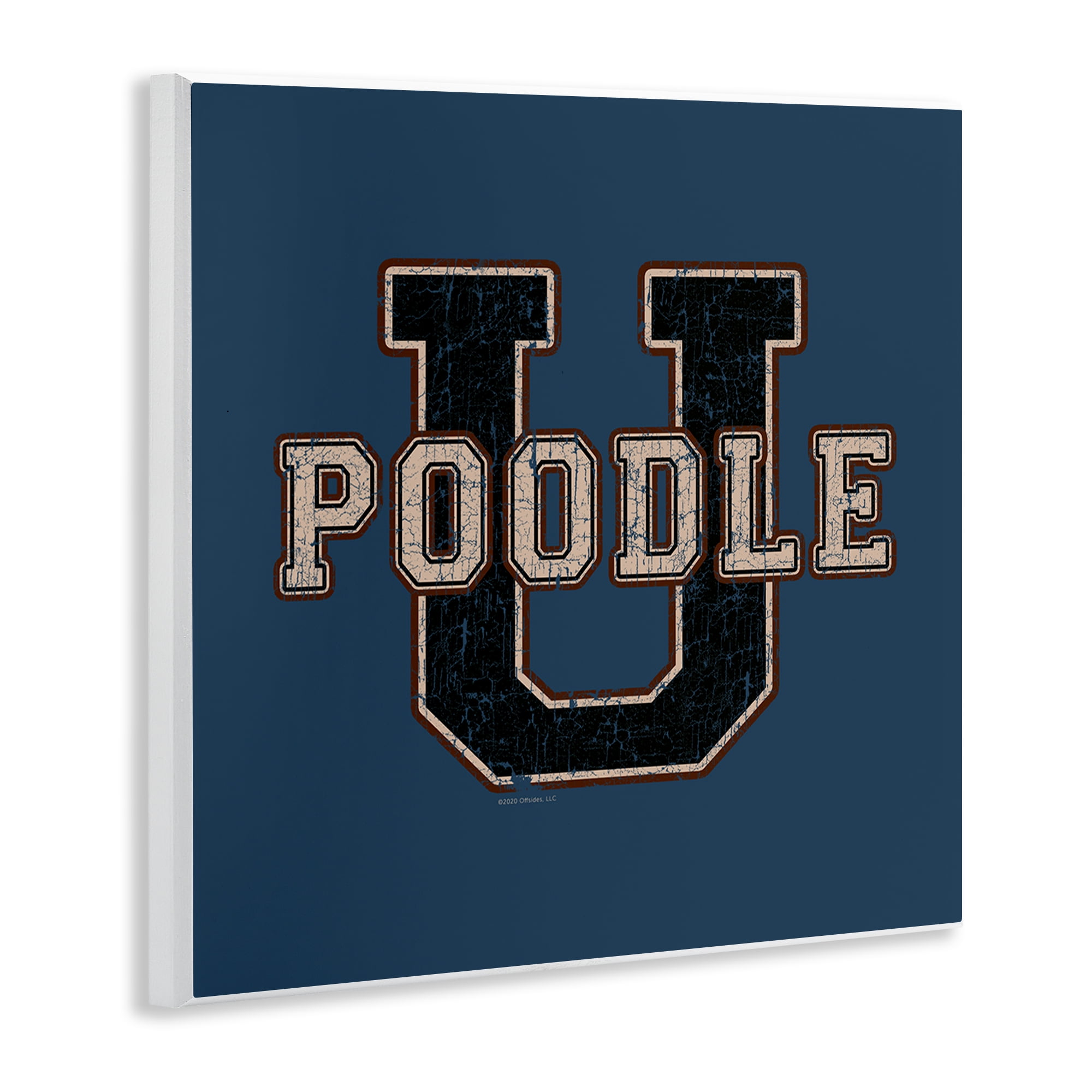 Stupell Industries Varsity Poodle U Novelty & Humor Painting Unframed Art Print Wall Art, 12 x 12