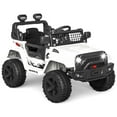 thumbnail image 2 of Sakiyr 12V Ride on Truck, Kids Electric Vehicles with Remote Control, Spring Suspension, LED Lights, Bluetooth, 2 Speeds - White, 2 of 8