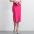 thumbnail image 2 of Alkepwun Knee Length Skirts for Women High Waist Stretch Office Classic Pencil Skirt Summer Comfortable Breathable Solid-Color Stretch Elegant Bodycon, 2 of 4