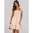 thumbnail image 5 of Women'S Summer Sleeveless Square Neck Dress Ruffle Backless Boho Beach Cute Teen Short Sundress Color S, 5 of 10