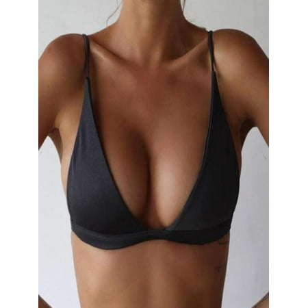 Women Push-Up Padded Bikini Top Bandeau Swimwear Swimsuit Beachwear BK/L