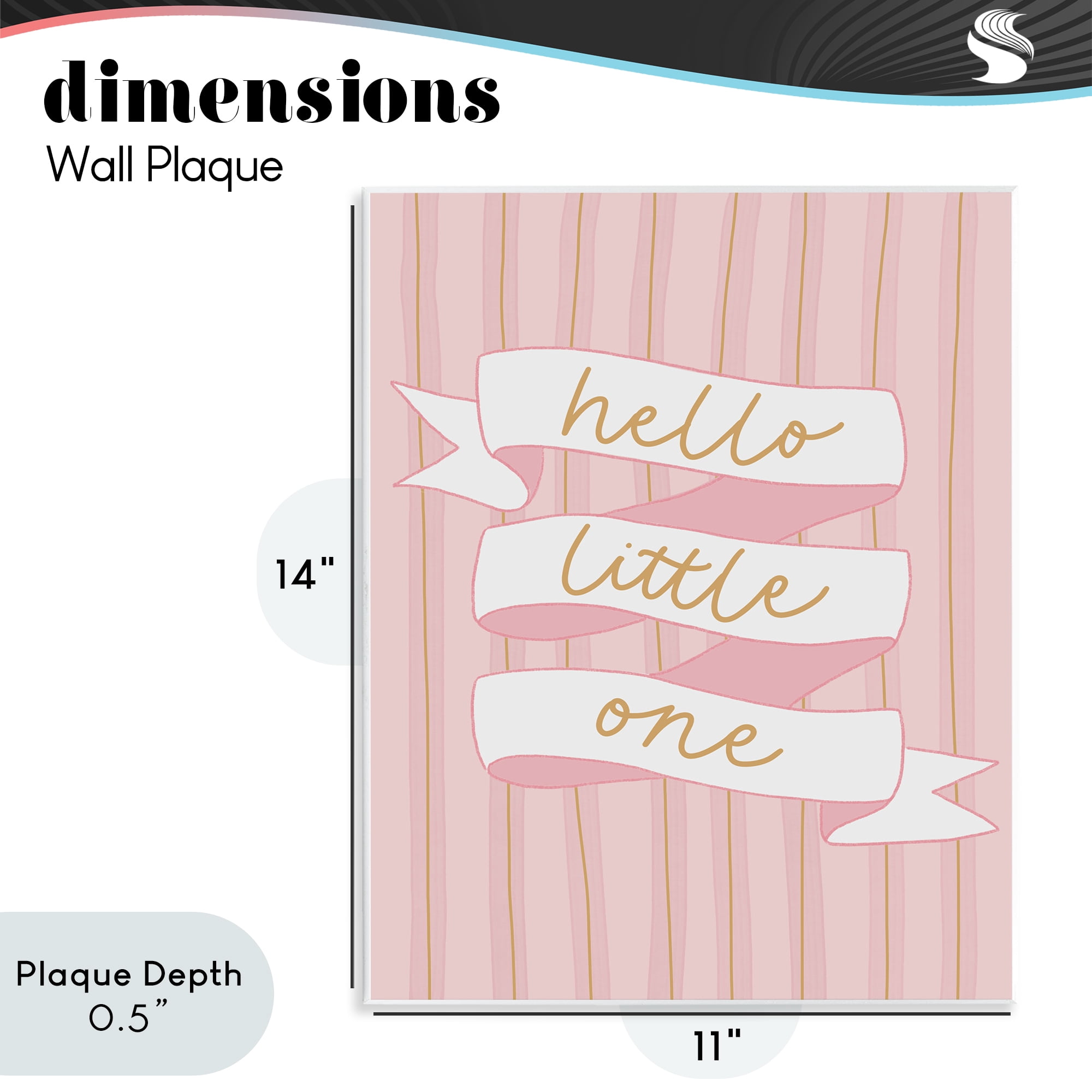 Stupell Industries Pink Hello Little One Wall Plaque Art, design by Amanda Houston