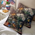 thumbnail image 5 of 2 Pack Outdoor Waterproof Throw Pillow Covers,Country Flower Vase Butterfly Decorative Square Patio Pillowcases for Chair Couch Sofa 16x16in, 5 of 9