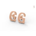 thumbnail image 2 of 925 Sterling Silver Rose Vermeil G Alphabet Initial Stud Women Personalized Capital Letter Earrings Jewelry, 2 of 4