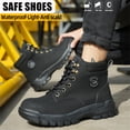 thumbnail image 4 of LASUDRAA Mens Steel Toe Safety Shoes, Puncture & Slip Resistant Work Shoes, Lightweight Comfortable Industrial Construction Boots for Men, 4 of 9