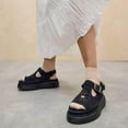 thumbnail image 3 of IUJSOY Platform Sandals for Women 2025 Boho Beach Shoes Suede Open Toe Comfort Footbed Sandals, 3 of 7
