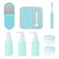 thumbnail image 2 of 10 in 1 Travel Bottles Portable Refillable Travel Containers Toiletry Bottles Sets for Shampoo Lotion Soap (Lake Blue), 2 of 3