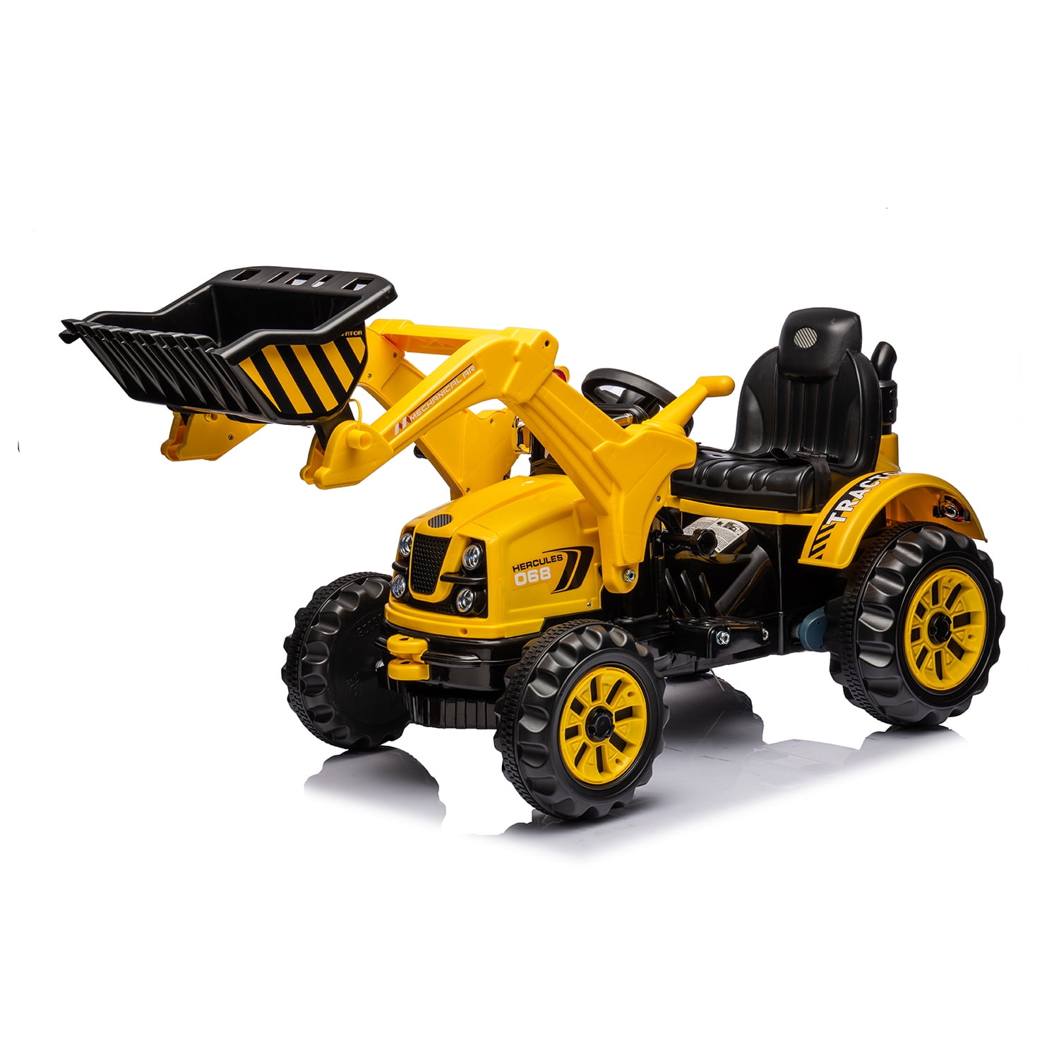 CIPACHO Ride On Excavator, 12 V Powered Construction Vehicles for Kids, Front Loader with Horn, 2 Speeds Digger Car, Yellow CIPACHO Ride On Excavator, 12 V Powered Construction Vehicles for Kids, Front Loader with Horn, 2 Speeds Digger Car, Yellow
