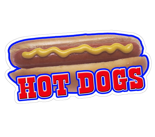 Concession Hot Dogs Hot Dog Food Truck Cart Restaurant Vinyl Sign Decal 13" 