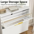 thumbnail image 4 of Shoe Storage Cabinet with 2 Flip Drawers, 31.5" W Fluted Shoe Cabinet for Entryway, Hidden Shoe Cabinet Storage, Narrow Free Standing Shoe Orgnaizer Rack Cabinet for Foyer Hallway, White, 4 of 8