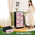 thumbnail image 2 of 4 Drawer Vertical Storage Dresser Hand painted watercolor clouds print an allover with Wood Top Fabric Pull Drawers, 2 of 8