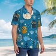 thumbnail image 5 of Bixox Men's Hawaiian Shirts Men's Cute Colorful Owls And Trees Print Short-Sleeve Shirt-3X-Large, 5 of 8