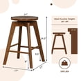thumbnail image 2 of Gymax Set of 2 Swivel Round Bar Stools Counter Height Dining Chairs w/ Rubber Wood Legs, 2 of 9