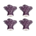 thumbnail image 2 of Juego de 4 pomos de cerámica modernos con forma de rosa para armario, para el hogar, la sala de estar y el dormitorio, color morado, 2 of 14