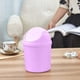 thumbnail image 3 of Mini bote de basura de escritorio con tapa, contenedor de almacenamiento de plástico rosa de 7.7x5.5x5.5in para cocina, oficina, baño - Cesta de basura compacta de 0.22lb para restos de papel, 3 of 5