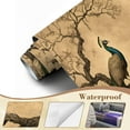 thumbnail image 4 of Peel and Stick Wallpaper Wall Murals Floral Vintage Green Peacock Bathroom Decor 69"H x 96"W Removable Wall Paper Self-Adhesive Wall Decor for Bedroom Living Room Nursery, 4 of 7