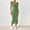 Green, variant on Women's Dresses Summer Plus Size Solid Color French Neck Side Split Knit Short Sleeve Flattering Dress