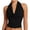 Black, variant on Women's Cowl Neck Halter Top Sleeveless Form Fitting Ruched Waist Solid Color Stretchy Knit Comfy Cropped Tank Elegant spring Summer Cute Blouse 2026 Fashion Crop Going Out Tops Dressy Basic Tees