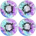 thumbnail image 2 of Shower Caps,Colorful Tie Dye Pattern Waterproof Shower Cap for Women 4 Pieces,Double Reusable Hair Cover for Shower PEVA Elastic Stretch Hem, 2 of 7