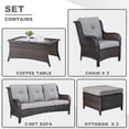 thumbnail image 3 of POCASSY 6 Piece Rattan Sofa Seating Group with Cushions, 3 of 8