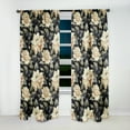 thumbnail image 4 of Designart "Opulent Floral Damask In Black And Beige VI" Damask Room Darkening Curtain Single Panel, 4 of 6