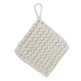 thumbnail image 4 of Mantel individual reutilizable antideslizante para taza, mantel de mesa cuadrado para escritorio, mantel tejido a mano para bebidas Blanco 19cm, 4 of 9