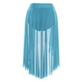 thumbnail image 4 of Doomiva Women's Applique Lyrical Dance Skirt Irregular Mesh Hem Ballet Dance Tulle Skirt Light Blue L, 4 of 5