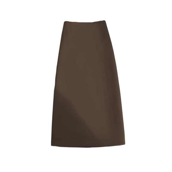 TEAJOPSUU Womens High Waist Midi Skirts A Line Solid Color Versatile Skirts Office Work Fitted Tailored Skirts for Everyday Business Commuting Coffee