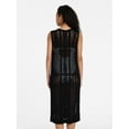 thumbnail image 2 of Time and Tru Women's Crochet Button Down Coverup, Size S/M, Black Soot, 2 of 4